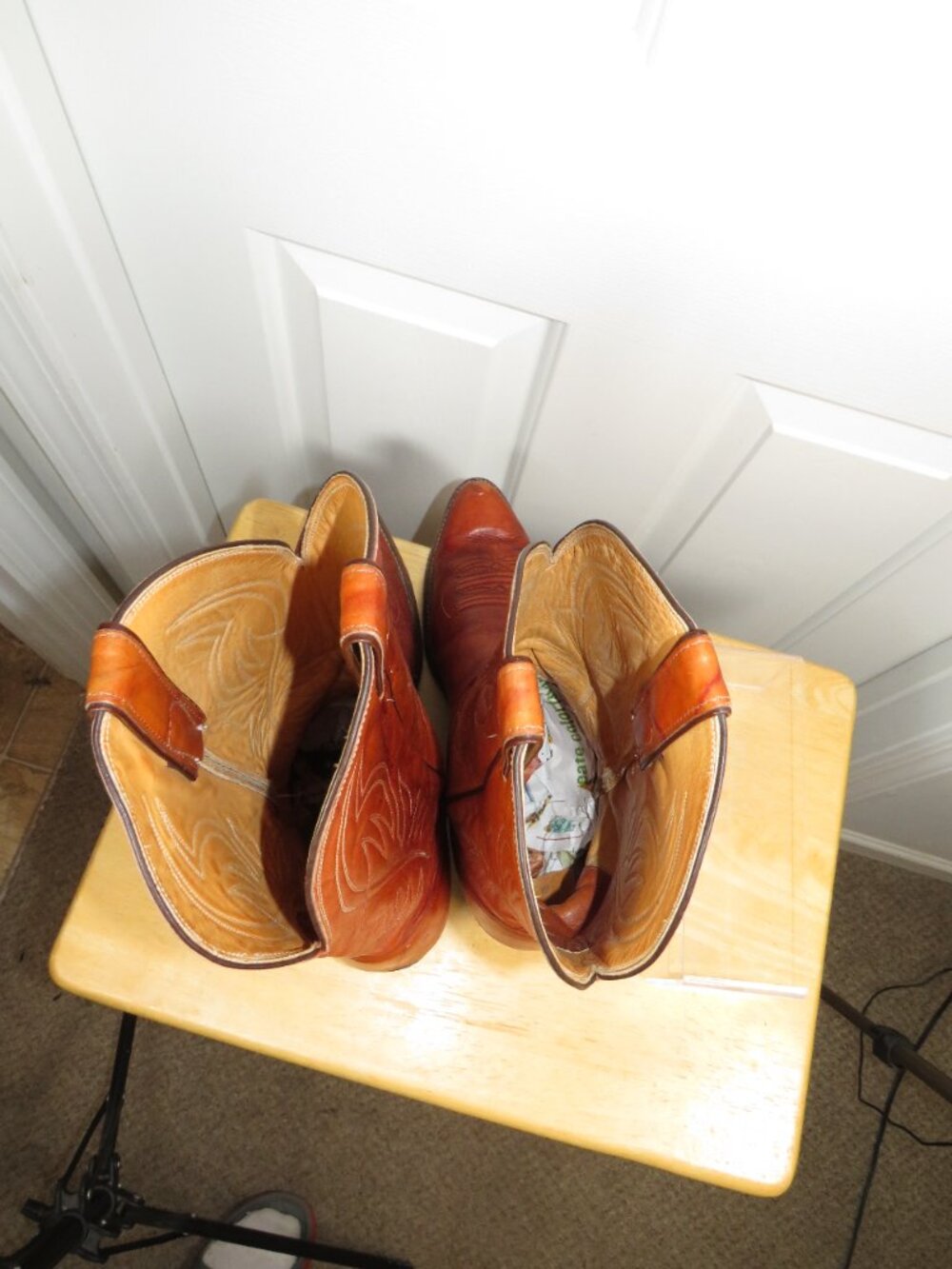 Vintage Justin Boots Men’s Size 13 D Style 2497 Tan Leather Cowboy Western USA - Picture 6 of 7